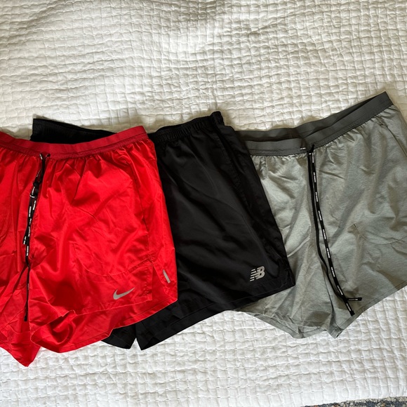Men’s Lot of 3, Running Shorts, Red Grey Nike, Black New Balance, Shorts Sz XL - Picture 6 of 6